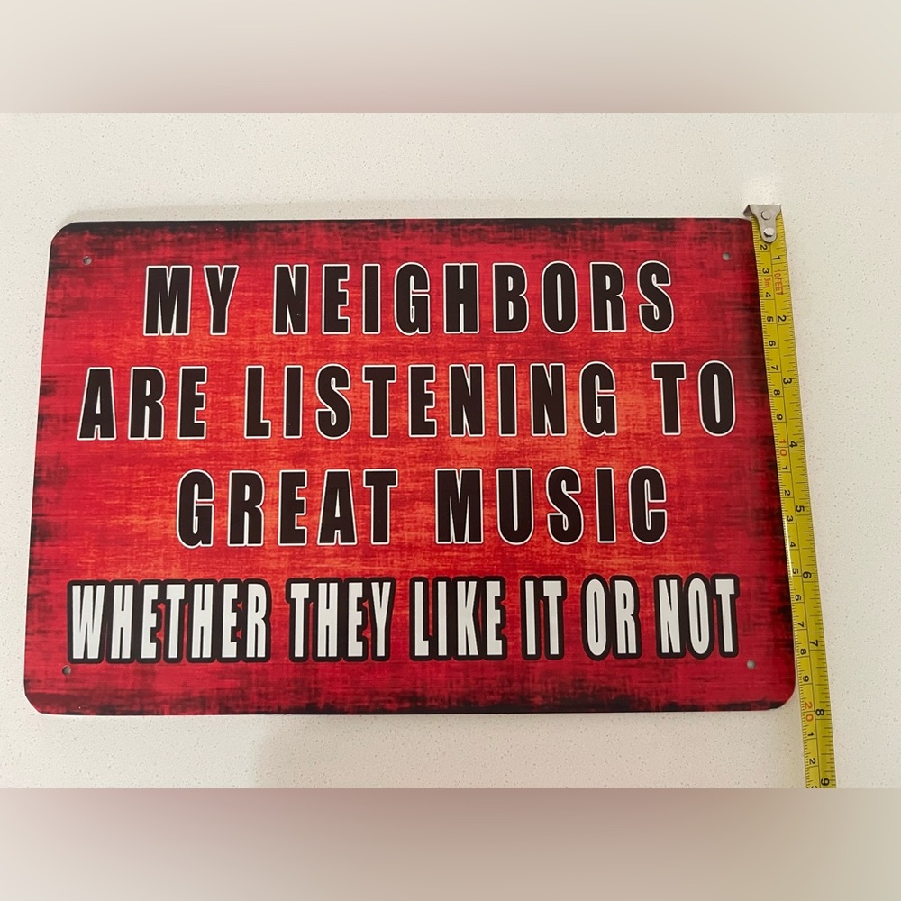 Red Rustic Metal Wall Sign - Picture 4 of 4